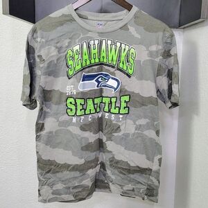 NFL Gray Camo Seattle Seahawks Crew Neck T-shirt Size Youth XL 18-20